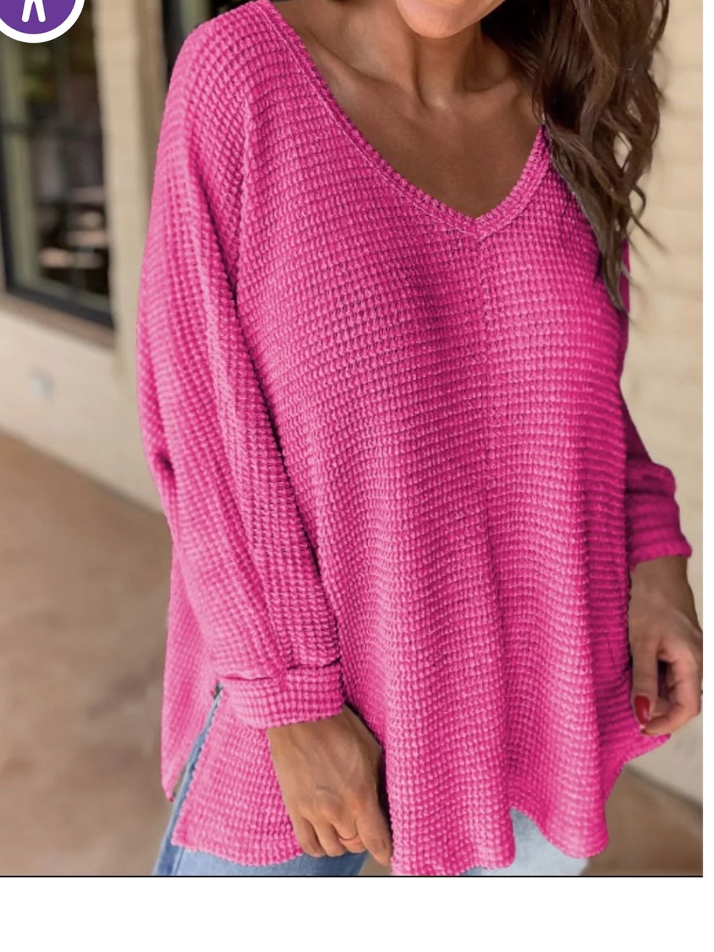 NWOT Zenana waffle knit oversized top size xl